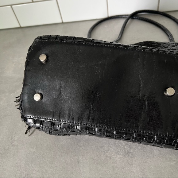 CALONGE Leather Tassel Woven Bag - Picture 9 of 15